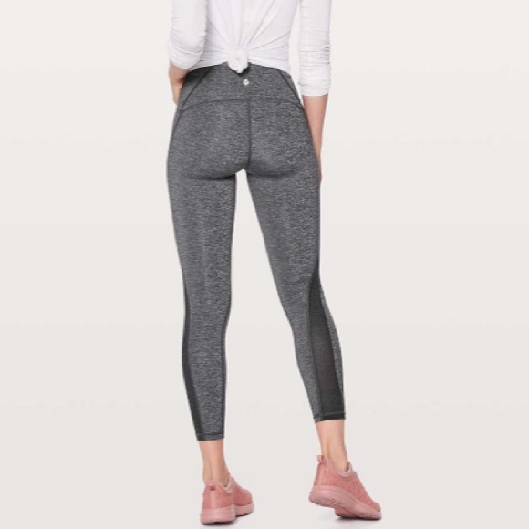 lululemon Train Times 7/8 Pant 25" Heathered Black Size 4 - Picture 2 of 8